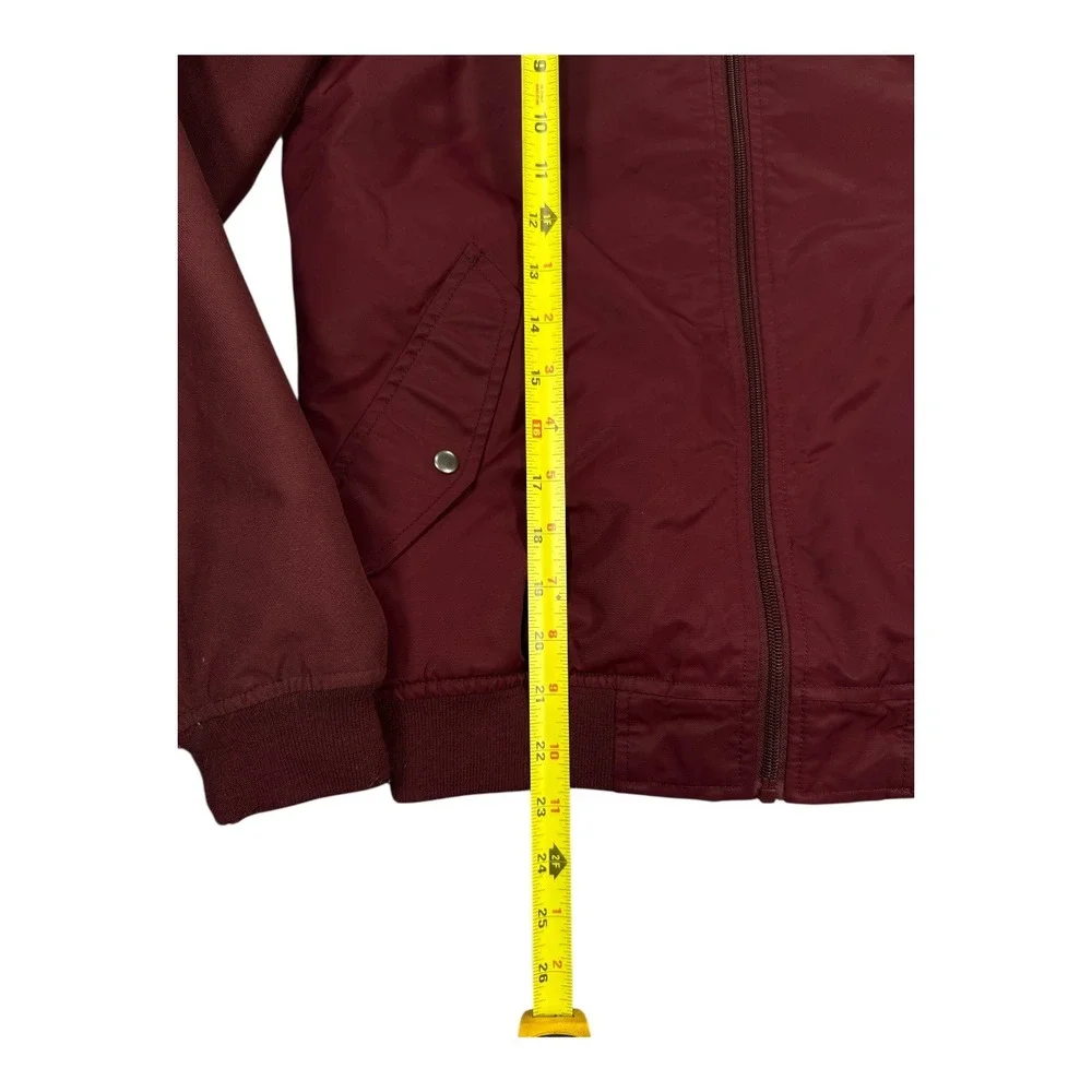 Vans Bomber Jacket Burgundy Mens Size M Classic‎ Logo Zip Up Outerwear